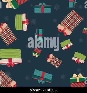 Weihnachtsgeschenk Symbole Muster Hintergrund Vektor Stock Vektor