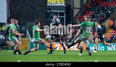 Sebastian de Chaves von Newcastle Falcons im Spiel des Gallagher Premiership Rugby-Spiels zwischen Leicester Tigers und Newcastle Falcons in Matt Stockfoto