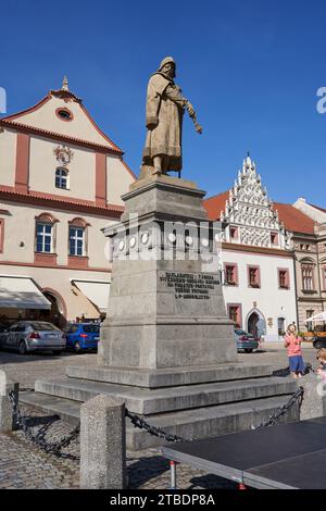 Tabor, Tschechische Republik - 9. September 2023 - sonniger Sommernachmittag auf dem Zizka-Platz Stockfoto