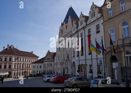 Tabor, Tschechische Republik - 9. September 2023 - sonniger Sommernachmittag auf dem Zizka-Platz Stockfoto