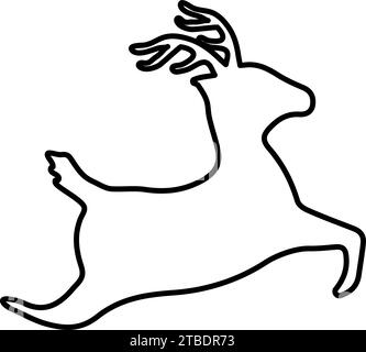 Umriss eines weihnachtlichen Rentiersymbols Vektor Stock Vektor