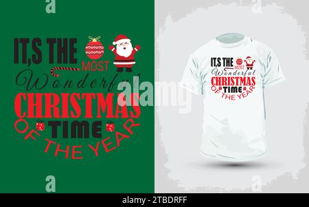 Weihnachten als Pelzmutter. Weihnachtsdesign. Merry Christmas T-Shirt-Design. Stock Vektor