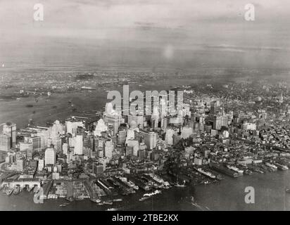 Luftaufnahme von Lower Manhattan, New York City, Februar 1928 Stockfoto