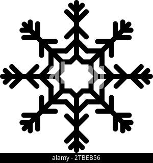 Isolierte schwarze weihnachtsschneeflocken-Symbol Vektor Stock Vektor