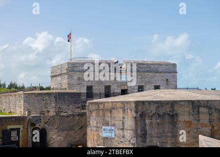 Fort St. Catherine in der Nähe von St. Georges Stadt auf Bermuda. Historische St. George and Fortifications gehört seit 2000 zum Weltkulturerbe. Stockfoto