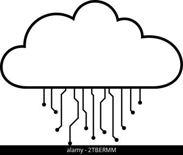 Symbol für Streaming-Service für isoliertes Cloud-Netzwerk Vektor Stock Vektor