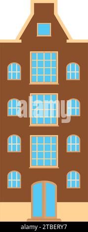 Isoliertes farbiges Gebäudesymbol flaches Design Vektor Stock Vektor