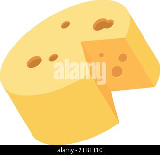 Symbol für isolierten farbigen Käse flaches Design Vektor Stock Vektor