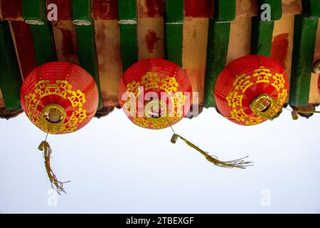 Laternen im Thean Hou Tempel, einem der größten und ältesten buddhistischen Tempel in Südostasien in Kuala Lumpur, Malaysia Stockfoto