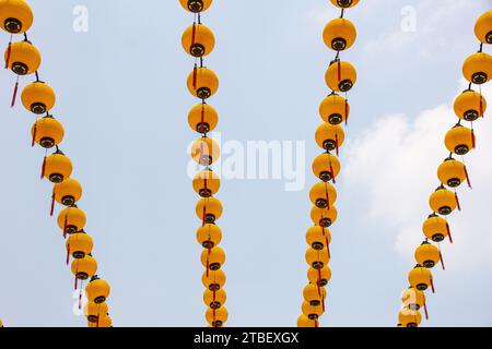 Laternen im Thean Hou Tempel, einem der größten und ältesten buddhistischen Tempel in Südostasien in Kuala Lumpur, Malaysia Stockfoto