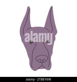 Graue Farbe Kopf große dane Jagdhund Rasse Säugetier Haustier niedliches lustiges entzückendes Haustier aus deutsch Stock Vektor