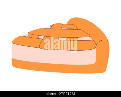 Stück Kuchen Apfelkuchen süß köstliches Essen hausgemachte gebackene Gebäck lecker Dessert Snack Mahlzeit Stock Vektor