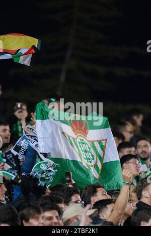 6. Dezember 2023, Villanueva de la Serena, Spanien: SEVILLA, SPANIEN - 06. DEZEMBER: Fans von Real Betis während des Copa del Rey-Spiels zwischen CF Villanovense und Real Betis im Estadio Municipal am 06. Dezember 2023 in Villanueva de la Serena, Spanien. (Kreditbild: © Jose Luis Contreras/DAX via ZUMA Press Wire) NUR REDAKTIONELLE VERWENDUNG! Nicht für kommerzielle ZWECKE! Stockfoto