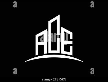 Letter ACE Building Vector Monogramm Logo Design Vorlage. Building Shape ACE-Logo. Stock Vektor