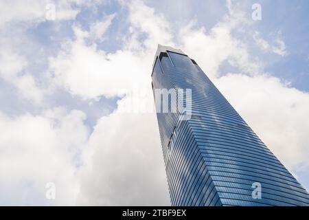 KL, Malaysia-Dez 2,2023 : Außenansicht der Exchange TRX Mall. Es handelt sich um eine integrierte Entwicklung, die ein dynamisches Zentrum für Shopping, Unterhaltung, Stockfoto