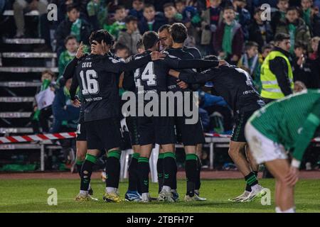 6. Dezember 2023, Villanueva de la Serena, Spanien: SEVILLA, SPANIEN – 06. DEZEMBER: Borja Iglesias von Real Betis feiert ein Tor während des Copa del Rey-Spiels zwischen CF Villanovense und Real Betis im Estadio Municipal am 06. Dezember 2023 in Villanueva de la Serena, Spanien. (Kreditbild: © Jose Luis Contreras/DAX via ZUMA Press Wire) NUR REDAKTIONELLE VERWENDUNG! Nicht für kommerzielle ZWECKE! Stockfoto