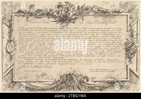 Widmung an Giovanni Bottari (Dedicace a Bottari), aus 'Antichita Romane de' Tempi della Repubblica, e de' primi Imperatori' 1937 von Giovanni Battista Piranesi Stockfoto