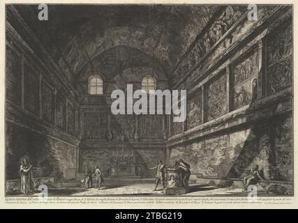 Innenansicht des antiken Tempels von Bacchus, heute die Kirche von S. Urbano, 3 Meilen von Rom..., von Vedute di Roma (römische Ansichten) 1937 von Giovanni Battista Piranesi Stockfoto