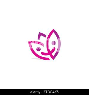 Lotus Smile Logo. Lotusblüten-Logo Stock Vektor