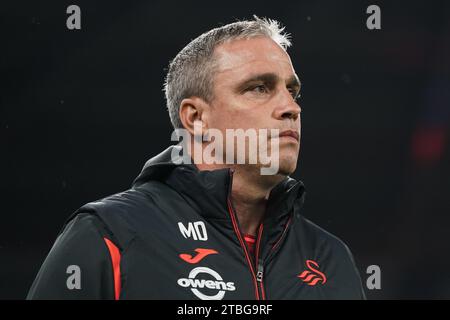 Aktenfoto vom 16.09.2023 von Michael Duff. Tottenham hat einen Ansatz von Swansea abgelehnt, mit ihrem Senior Assistant Coach Chris Davies über die freie Rolle des Head Coaches des Clubs zu sprechen. Das Sky Bet Championship-Outfit Swansea sucht nach einem neuen Manager, nachdem Michael Duff am Montag nach einem Sieg in acht Spielen entlassen wurde. Ausgabedatum: Donnerstag, 7. Dezember 2023. Stockfoto