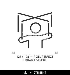 Symbol für dünne lineare einfache schwarze Manipulation in 2D Stock Vektor