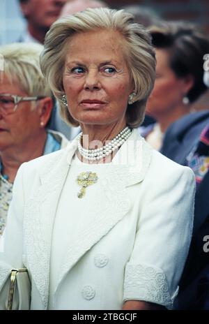 Katharine Herzogin von Kent alias Katharine Herzogin von Kent, Mitglied des britischen Königshauses, Ehefrau von Edward Herzog von Kent, beim Damen-Finale in Wimbledon, Portrait um 1993. Stockfoto