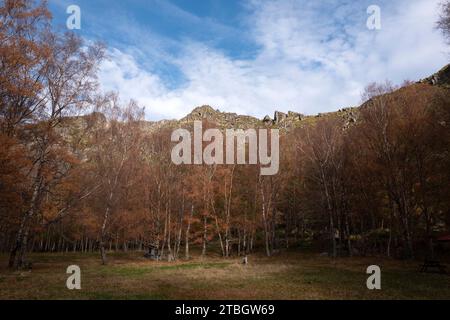 Winterliche Szene im Covão d'Ametade in Serra da Estrela, Portugal, Europa Stockfoto