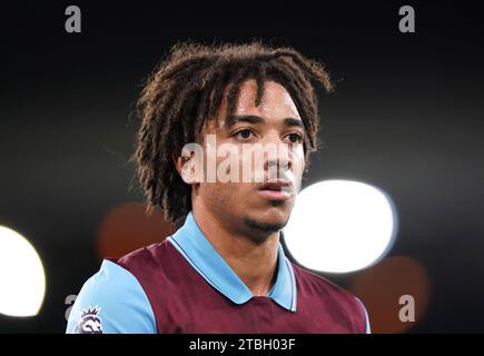 Aktenfoto vom 03.10.2023 von Burnley's Luca Koleosho, der mehrere Monate mit einer schweren Knieverletzung konfrontiert ist, sagte Manager Vincent Kompany. Ausgabedatum: Donnerstag, 7. Dezember 2023. Stockfoto