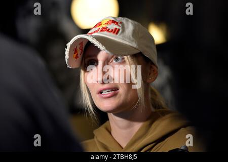 Prag, Tschechische Republik. Dezember 2023. Tschechische Tennisspielerin Marketa Vondrousova auf der Pressekonferenz in Prag, Tschechische Republik, 7. Dezember 2023. Quelle: Katerina Sulova/CTK Photo/Alamy Live News Stockfoto