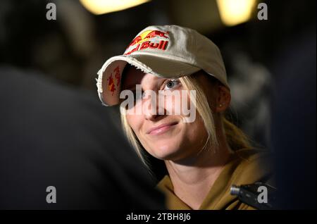 Prag, Tschechische Republik. Dezember 2023. Tschechische Tennisspielerin Marketa Vondrousova auf der Pressekonferenz in Prag, Tschechische Republik, 7. Dezember 2023. Quelle: Katerina Sulova/CTK Photo/Alamy Live News Stockfoto