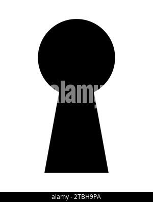 Keyhole-Silhouettenform, schwarz-weiße Vektorillustration Stock Vektor