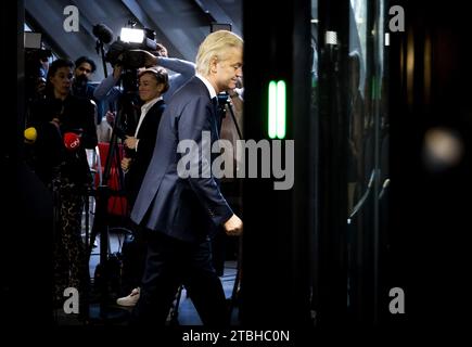 DIE HAAG - Geert Wilders (PVV) vor einem zweiten Gespräch mit dem Pfadfinder Ronald Plasterk und Parteichef Pieter Omtzigt (NSC). ANP KOEN VAN WEEL niederlande aus - belgien aus Stockfoto