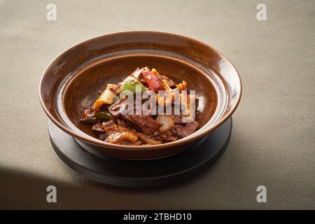 Gebratene Schweineleber (Sautéed) Stockfoto