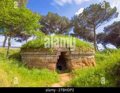 Cerveteri (Italien) - Cerveteri ist neben Rom eine der wichtigsten etruskischen Städte mit archäologischer Nekropole namens Banditaccia, Via degli Inferi Stockfoto