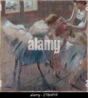 Drei Tänzer, die sich auf die Klasse 1929 von Edgar Degas vorbereiten Stockfoto