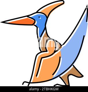 pteranodon-Dinosaurier-Farbsymbol-Vektordarstellung Stock Vektor