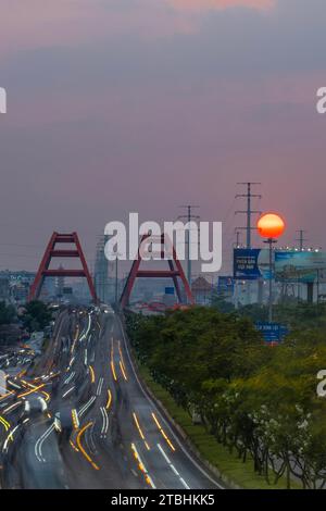 8. Juni 2022: Binh Loi Baum in der Pham Van Dong Straße im Bezirk Binh Thanh, Ho Chi Minh Stadt, Vietnam Stockfoto