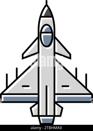 Kampfjet-Waffen-Farbsymbol-Vektordarstellung Stock Vektor