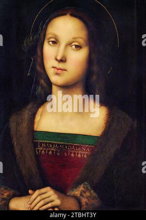 S.Maria Maddalena - olio su tavola - Pietro Vannucci detto il Perugino - 1500 - Firenze, Galleria degli Uffizien, Galleria Palatina Stockfoto