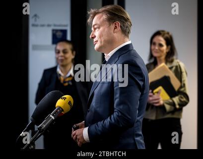 DIE HAAG - Pieter Omtzigt (NSC) nach einem zweiten Gespräch mit dem Pfadfinder Ronald Plasterk und Parteichef Geert Wilders (PVV). ANP KOEN VAN WEEL niederlande aus - belgien aus Stockfoto