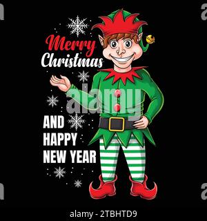 Elf santa Charakter Vektor Illustration für Ihr Unternehmen oder Ihre Marke Stock Vektor