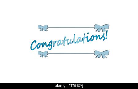 Herzlichen Glückwunsch. Illustration mit kalligraphischer Inschrift. Herzlichen Glückwunsch Zum Abschluss. Glückwunschbanner. Handgeschriebene Pinselbeschriftung. Stock Vektor