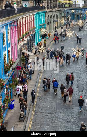 Victoria Street / West Bow eine berühmte Einkaufsstraße in Edinburgh Stockfoto