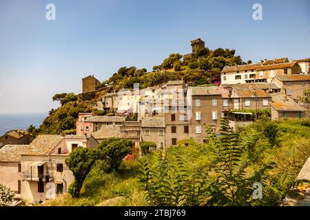 Dorf Nonza, Korsika, Frankreich Stockfoto