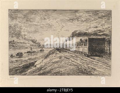 Abfahrt Le Retour, von Le Voyage en bateau 2012 mit Charles-Francois Daubigny Stockfoto