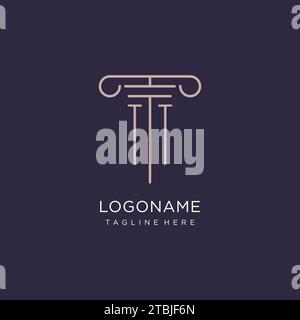 TT Initial mit Säulen-Logo, Design-Ideen im Stil des luxuriösen Anwaltsbüros Stock Vektor
