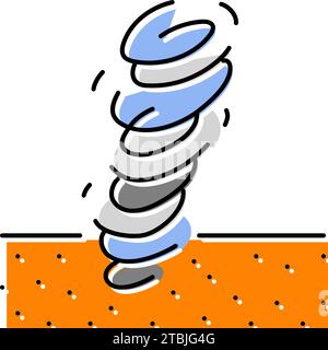 mars Staubteufel Planet Farbsymbol Vektordarstellung Stock Vektor