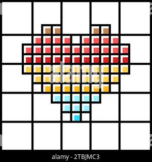 Kreuzstickerei Stickerei Hobby-Farbsymbol Vektordarstellung Stock Vektor