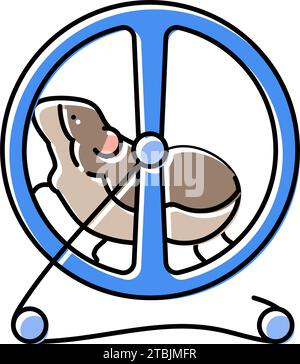 Hamster in Rad Haustier Farbe Symbol Vektor Illustration Stock Vektor