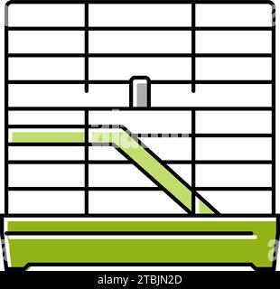 Vektor-Illustration des Hammerkäfigs für Haustier mit Farbsymbol Stock Vektor